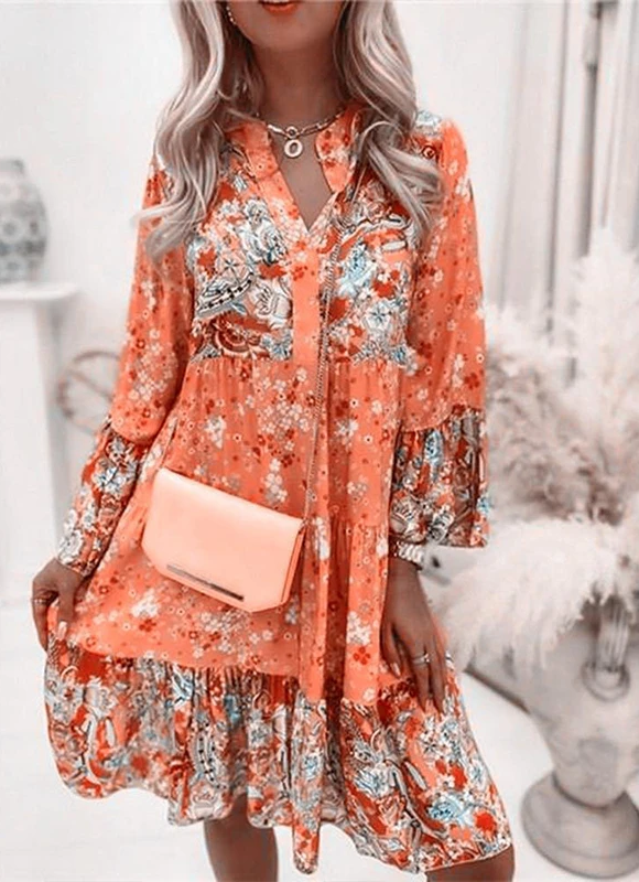 Indiana | Zomerjurk Dames - Bloemenprint, Lichtblauw