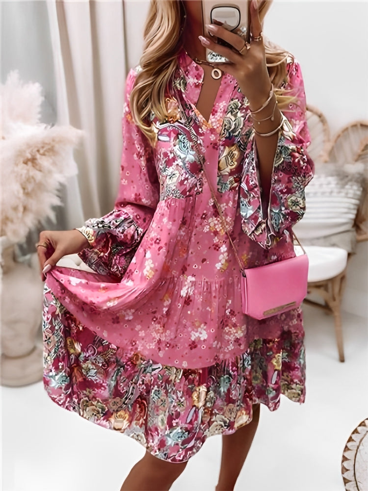 Indiana | Zomerjurk Dames - Bloemenprint, Lichtblauw